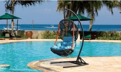Outdoor rattan hanging swing chair