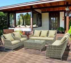 Outdoor rattan sofa table set