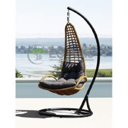 Brown color high quality rattan hanging chair/swing chair
