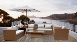 Outdoor rattan sofa table set furniture