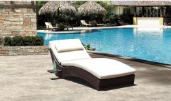 Rattan outdoor sun loungers