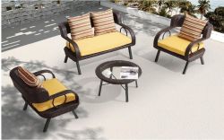 Modern Rattan leisure sofa table set