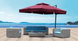 Outdoor PE rattan sofa table set furniture