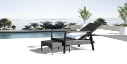 Outdoor folding rattan sun lougers